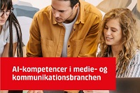 Forsidebillede til rapporten AI-kompetencer i medie- og kommunikationsbranchen